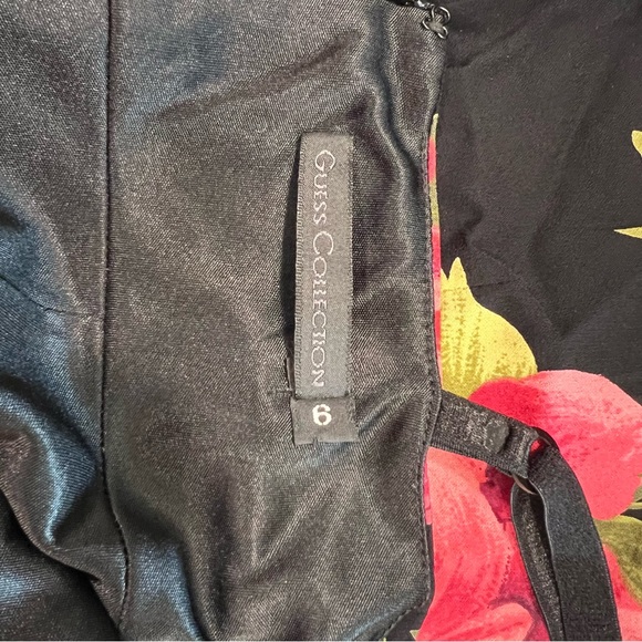 Vintage Mcbling y2k Guess Collection Fitted Floral Black Dress - Picture 4 of 4